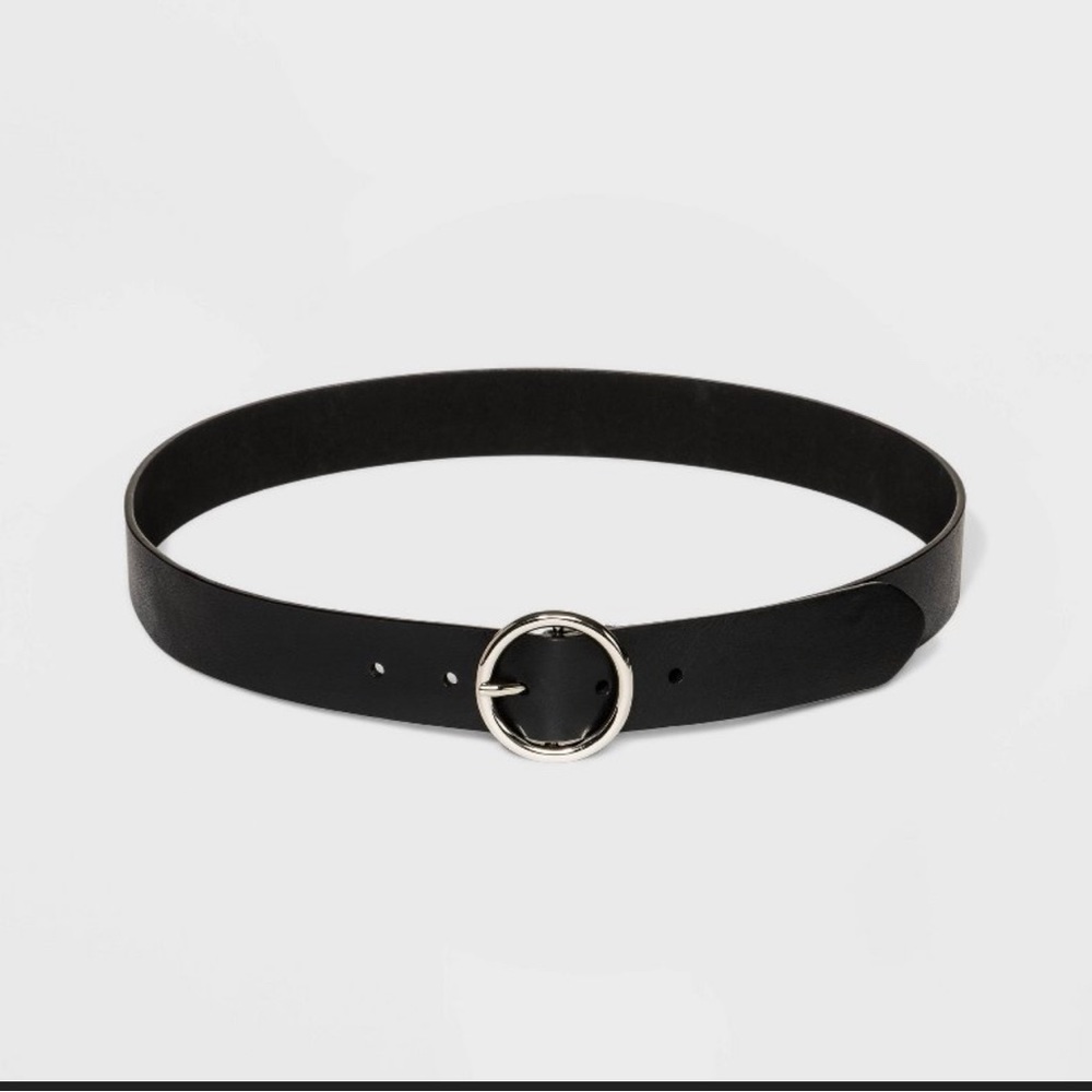 Women's Round Buckle Belt - Wild Fable™ Black -Size S